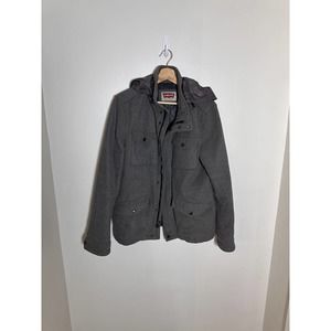 Levi's Men's winter Hooded Grey Jacket military‎ style Size Small